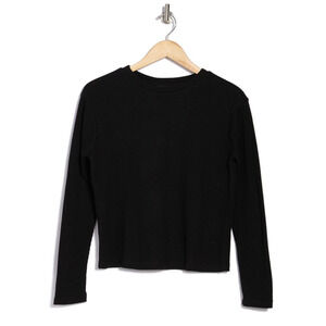 RDI Waffle Knit Long Sleeve Crop Top, Size L